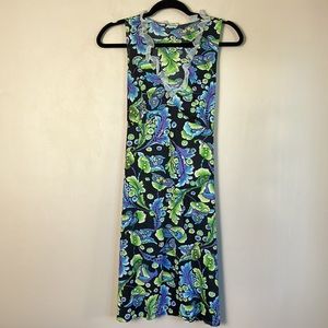 Vintage slip dress Karisma Harvey Woods retro 70s floral lace ruffle